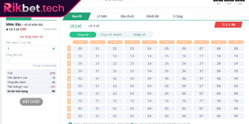 Giới thiệu về xổ số 3 miền RIKBET
