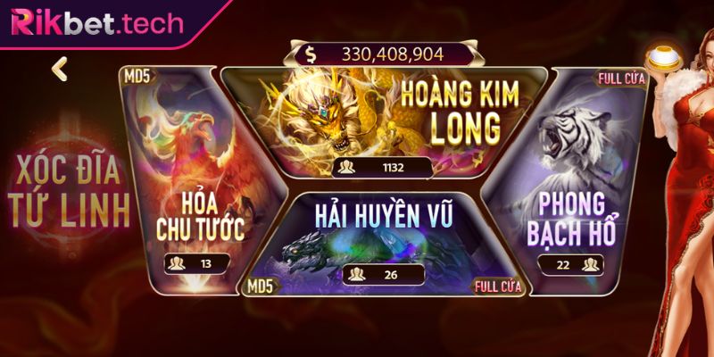 Khám phá sức hút của Xóc Đĩa Tứ Linh RIKBET
